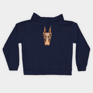 Doberman Head Art Kids Hoodie